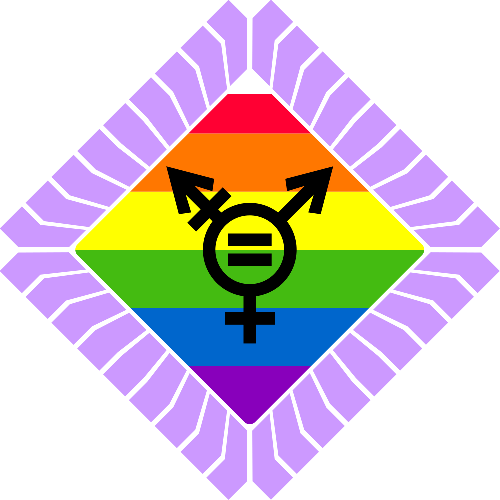 JML IT-chapters logo. Chip with horisontal rainbow stripes inside of it.